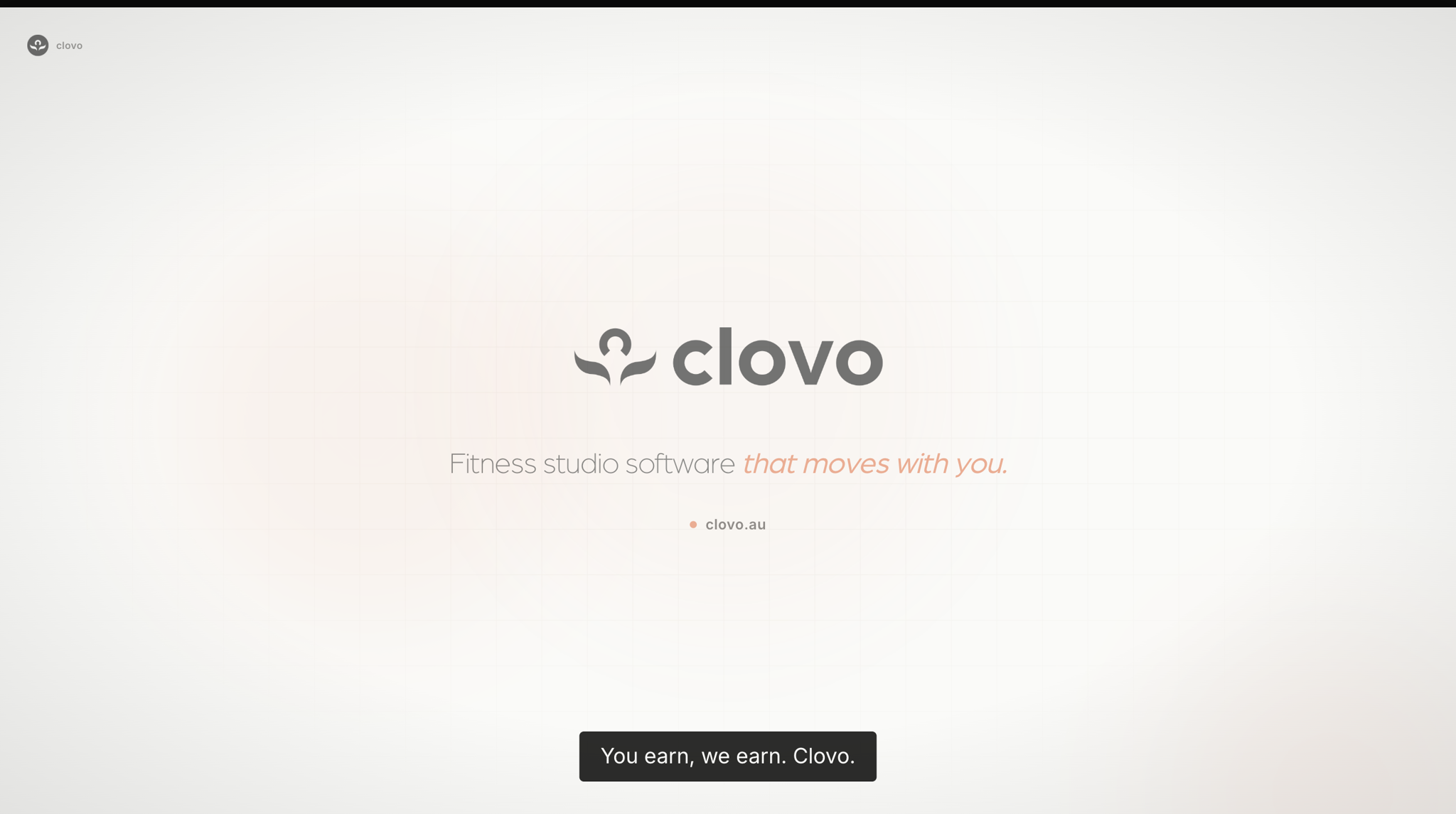Clovo brand visual for Australian boutique fitness studio booking software