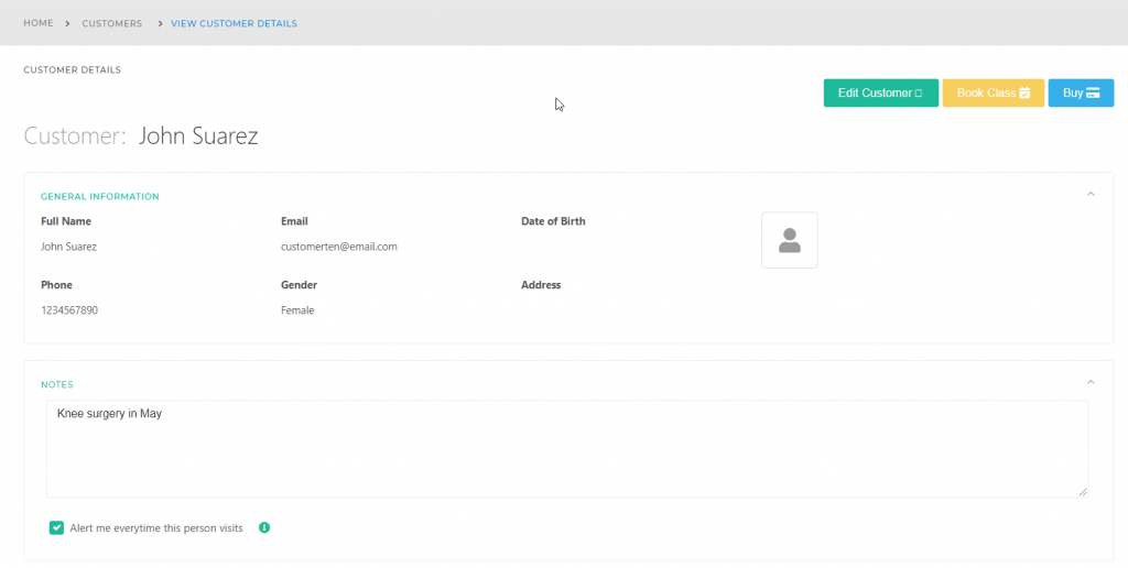 Customer profile details - KRIYA Software