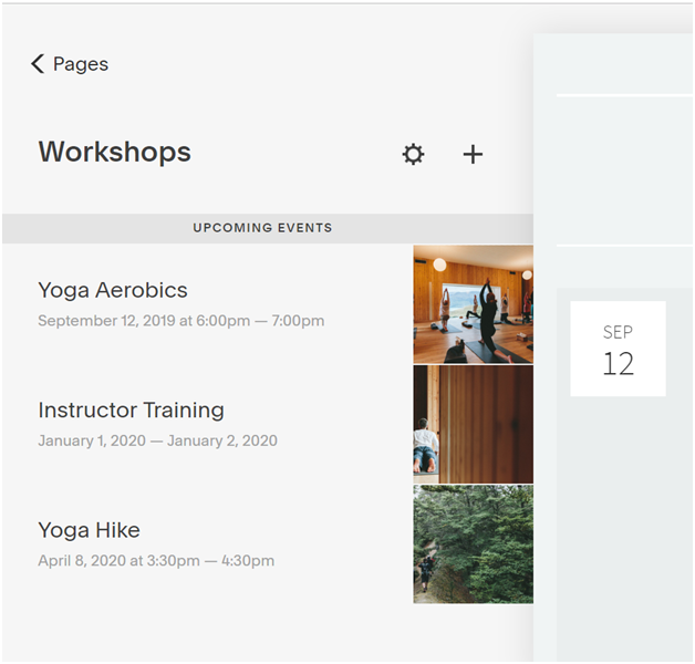 Create a yoga workshop page