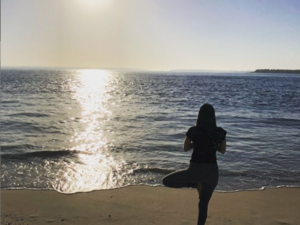 Yoga Sisters by the beach